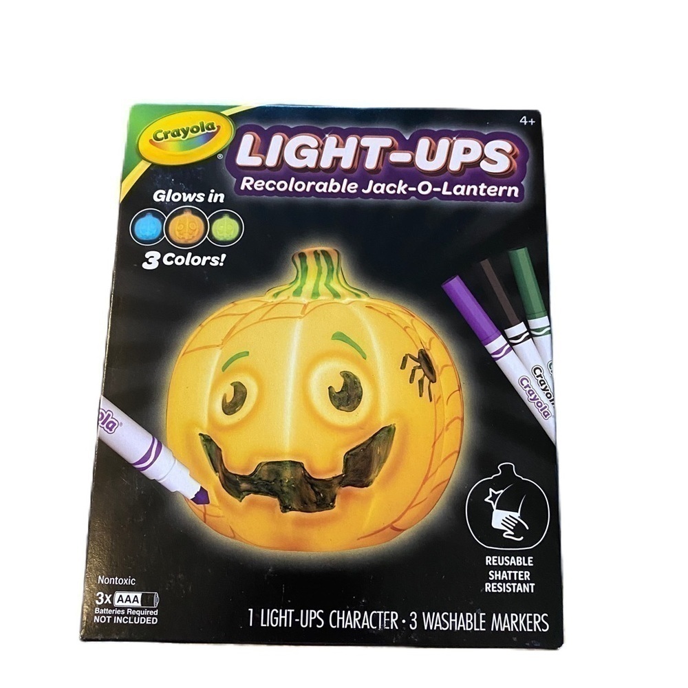 Crayola Light-Ups Recolorable Jack O Lantern Pumpkin Halloween Craft Art Color